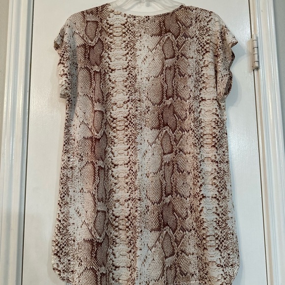 Bar III Snake Print Blouse - Brown and Cream - Picture 5 of 5